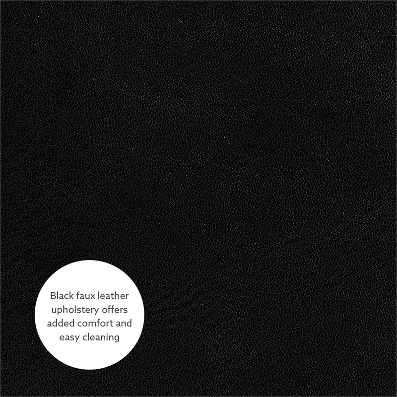 Bowery Hill Modern Rectangle Faux Leather Storage Ottoman in Black