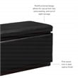 Bowery Hill Modern Rectangle Faux Leather Storage Ottoman in Black
