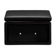 Bowery Hill Modern Rectangle Faux Leather Storage Ottoman in Black