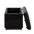 Bowery Hill Modern Rectangle Faux Leather Storage Ottoman in Black