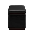 Bowery Hill Modern Rectangle Faux Leather Storage Ottoman in Black