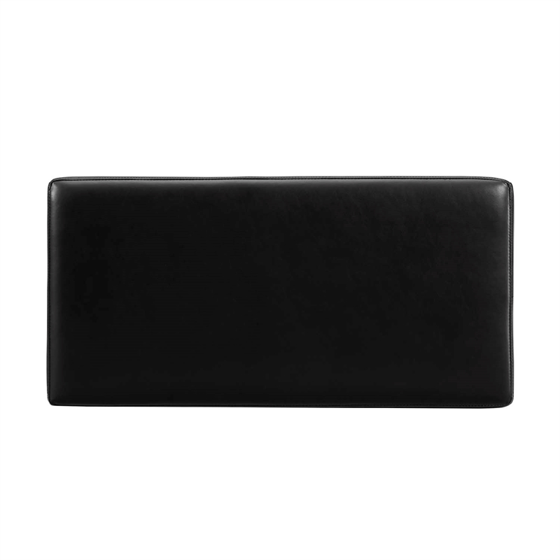 Bowery Hill Modern Rectangle Faux Leather Storage Ottoman in Black