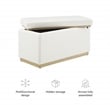 Bowery Hill Modern Rectangle Faux Leather Storage Ottoman in White