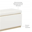 Bowery Hill Modern Rectangle Faux Leather Storage Ottoman in White