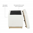 Bowery Hill Modern Rectangle Faux Leather Storage Ottoman in White