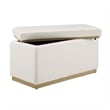 Bowery Hill Modern Rectangle Faux Leather Storage Ottoman in White