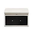 Bowery Hill Modern Rectangle Faux Leather Storage Ottoman in White