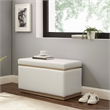 Bowery Hill Modern Rectangle Faux Leather Storage Ottoman in White