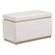 Bowery Hill Modern Rectangle Faux Leather Storage Ottoman in White
