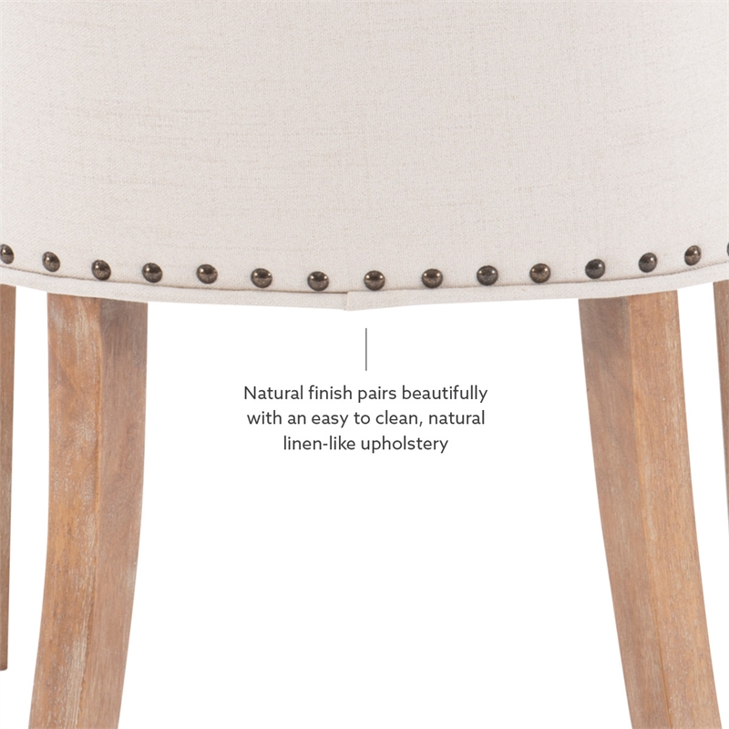 Bowery Hill Modern Wood and Glass Five Piece Dining Set in Natural