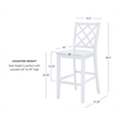 Bowery Hill Sturdy Wood X Back Counter Stool in Crisp White Finish
