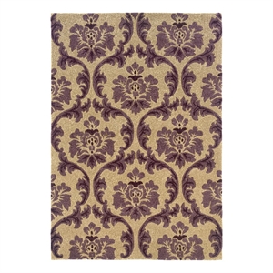 Bowery Hill Fiona Polyester 5'x7' Area Rug in Cream & Purple