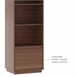 Bowery Hill Wood Mid Century Bookcase with One Drawer in Brown