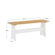Bowery Hill Wood 2 Tone Large Backless Bench in Honey and White