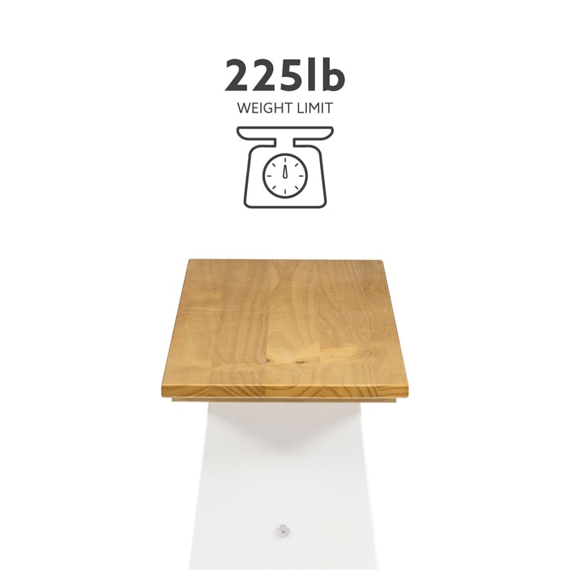 Bowery Hill Wood 2 Tone Large Backless Bench in Honey and White