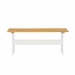 Bowery Hill Wood 2 Tone Large Backless Bench in Honey and White