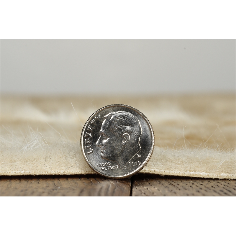 Bowery Hill Polyester Mini Cowhide Accent Rug in Caramel and Cream