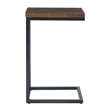 Bowery Hill C Table Stained Wood Top in Black Distressed Metal Base