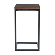 Bowery Hill C Table Stained Wood Top in Black Distressed Metal Base