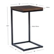 Bowery Hill C Table Stained Wood Top in Black Distressed Metal Base