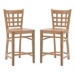 Bowery Hill Wood Commercial Grade Set of Two Counter Stools in Natural