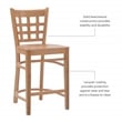 Bowery Hill Wood Commercial Grade Set of Two Counter Stools in Natural