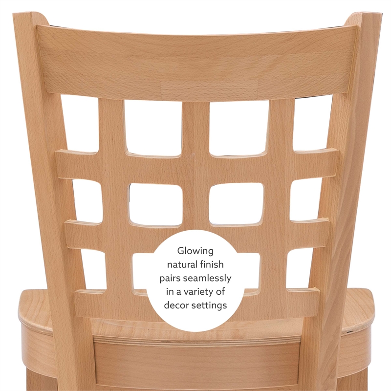 Bowery Hill Wood Commercial Grade Set of Two Counter Stools in Natural