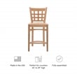 Bowery Hill Wood Commercial Grade Set of Two Counter Stools in Natural
