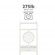 Bowery Hill Wood Leaning Vanity With Stool Round Mirror & Drawer in White