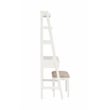 Bowery Hill Wood Leaning Vanity With Stool Round Mirror & Drawer in White