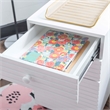 Bowery Hill Wood File Cabinet with 3 Drawers Rolling Castors in Pure White