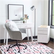 Bowery Hill Wood File Cabinet with 3 Drawers Rolling Castors in Pure White