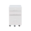 Bowery Hill Wood File Cabinet with 3 Drawers Rolling Castors in Pure White