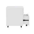 Bowery Hill Wood File Cabinet with 3 Drawers Rolling Castors in Pure White