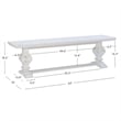 Bowery Hill Solid Pine Wood Double Pedestal Dining Bench in Distressed White