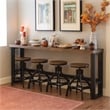 Bowery Hill Metal Adjustable Height Backless Stools Set of 2 in Dark Gunmetal
