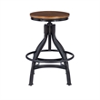 Bowery Hill Metal Adjustable Height Backless Stools Set of 2 in Dark Gunmetal