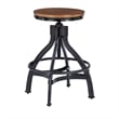 Bowery Hill Metal Adjustable Height Backless Stools Set of 2 in Dark Gunmetal