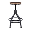 Bowery Hill Metal Adjustable Height Backless Stools Set of 2 in Dark Gunmetal