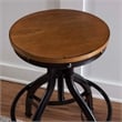 Bowery Hill Metal Adjustable Height Backless Stools Set of 2 in Dark Gunmetal