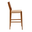 Bowery Hill Wood 2 Tone Barstools Handwoven Rope Seat Set of 2 in Brown Stain
