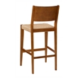 Bowery Hill Wood 2 Tone Barstools Handwoven Rope Seat Set of 2 in Brown Stain