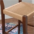 Bowery Hill Wood 2 Tone Barstools Handwoven Rope Seat Set of 2 in Brown Stain