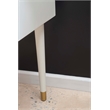 Bowery Hill MDF White Vanity Set Rectangular Fluffy Upholstered Stool 42