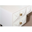 Bowery Hill MDF White Vanity Set Rectangular Fluffy Upholstered Stool 42