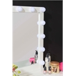 Bowery Hill MDF White Vanity Set Rectangular Fluffy Upholstered Stool 42