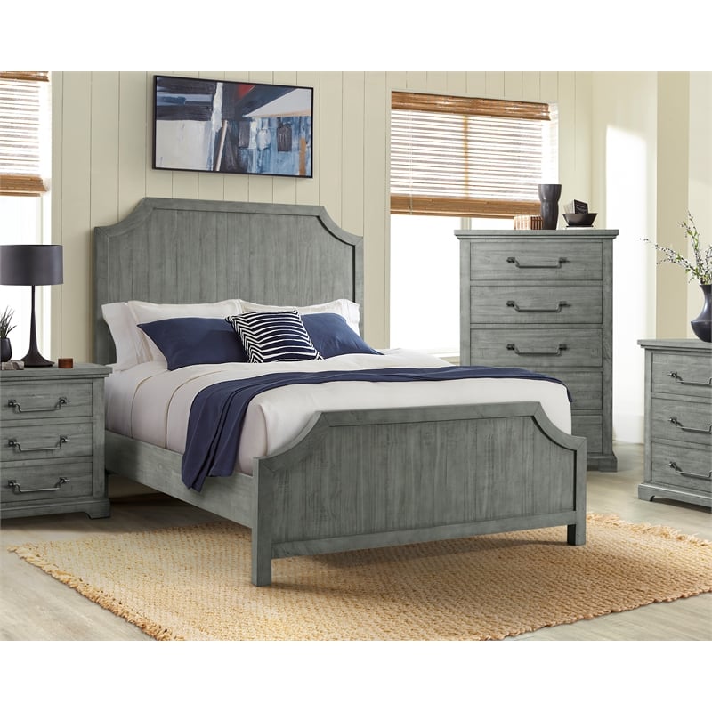 Bowery Hill Contemporary Dove Gray Solid Wood 5-Drawer Chest