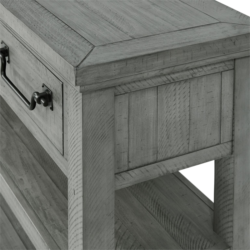 Bowery Hill Contemporary Dove Gray 3-Drawer Wood Sofa Console Table