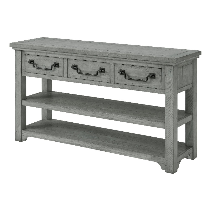 Bowery Hill Contemporary Dove Gray 3-Drawer Wood Sofa Console Table