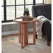 Bowery Hill Contemporary Round Wood End Table with Tray Top in Natural